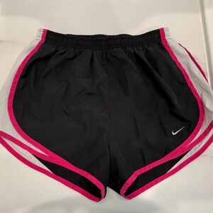 Nike Women's Black Shorts with Pink Trim